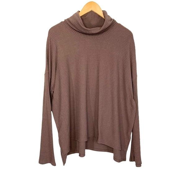 Free People Movement Cant Handle This Turtle Neck Top Sweater Large Purple - Picture 1 of 8